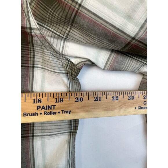 Carhartt Women's Size 8-10 Gray/White Plaid Long Sleeve Button Up Collared Shirt - Picture 6 of 8